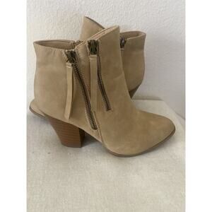 Journee Tru Comfort Foam Vally Boots Ankle Boot Womens Size 10 Taupe Zip Heels